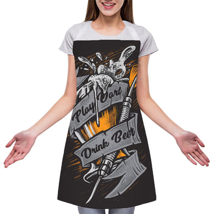 Play Dart Drink Beer Print Adjustable Apron
