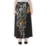 Play Dart Drink Beer Print Chiffon Maxi Skirt