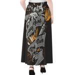 Play Dart Drink Beer Print Chiffon Maxi Skirt