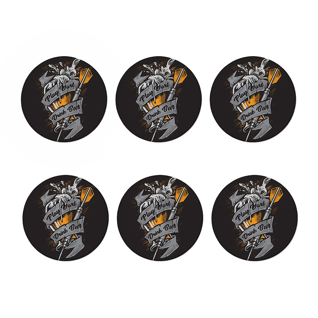 Play Dart Drink Beer Print Coaster Set