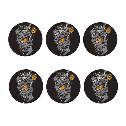 Play Dart Drink Beer Print Coaster Set