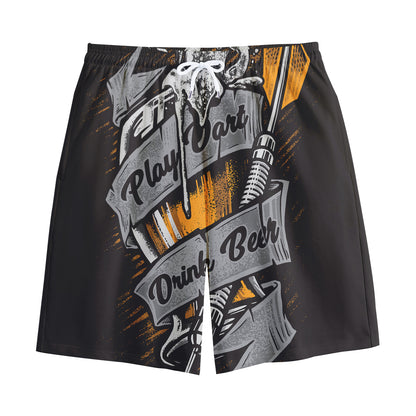 Play Dart Drink Beer Print Cotton Shorts