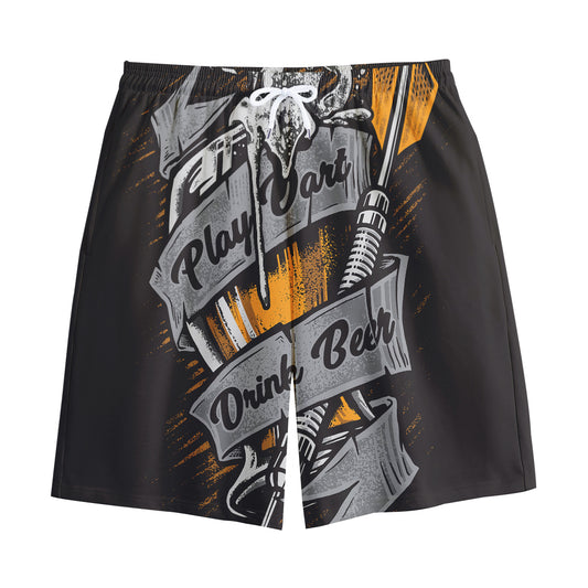 Play Dart Drink Beer Print Cotton Shorts