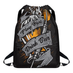 Play Dart Drink Beer Print Drawstring Backpack