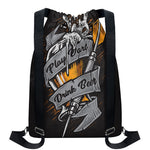 Play Dart Drink Beer Print Drawstring Backpack