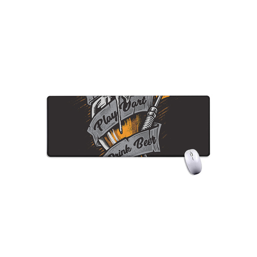 Play Dart Drink Beer Print Extended Mouse Pad