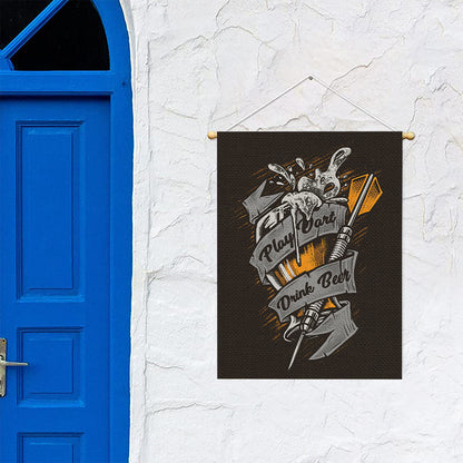Play Dart Drink Beer Print Garden Flag
