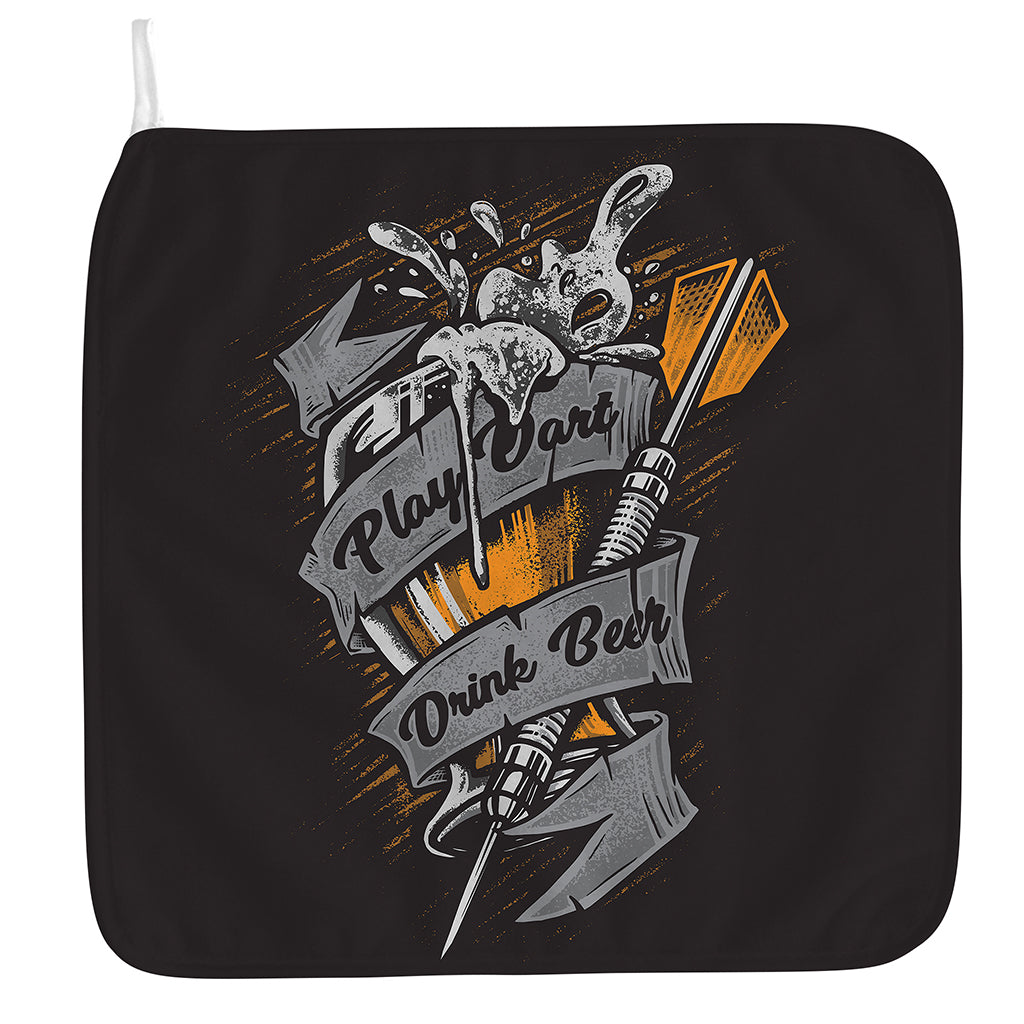 Play Dart Drink Beer Print Hand Towel
