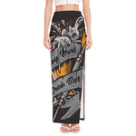 Play Dart Drink Beer Print High Slit Maxi Skirt