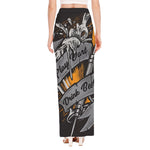 Play Dart Drink Beer Print High Slit Maxi Skirt