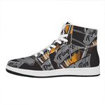 Play Dart Drink Beer Print High Top Leather Sneakers