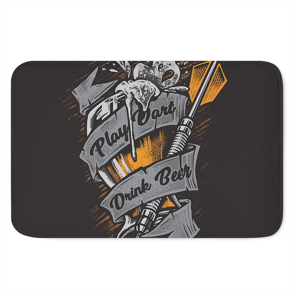 Play Dart Drink Beer Print Indoor Door Mat