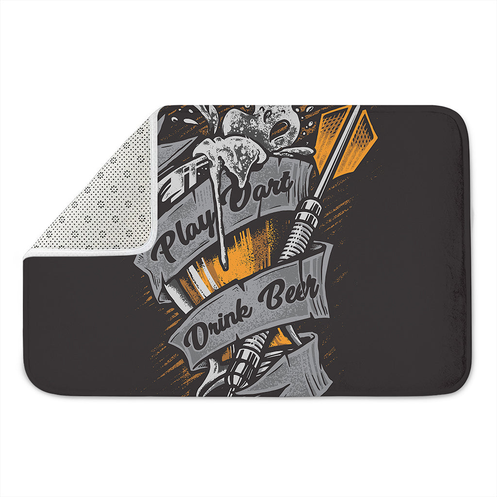 Play Dart Drink Beer Print Indoor Door Mat