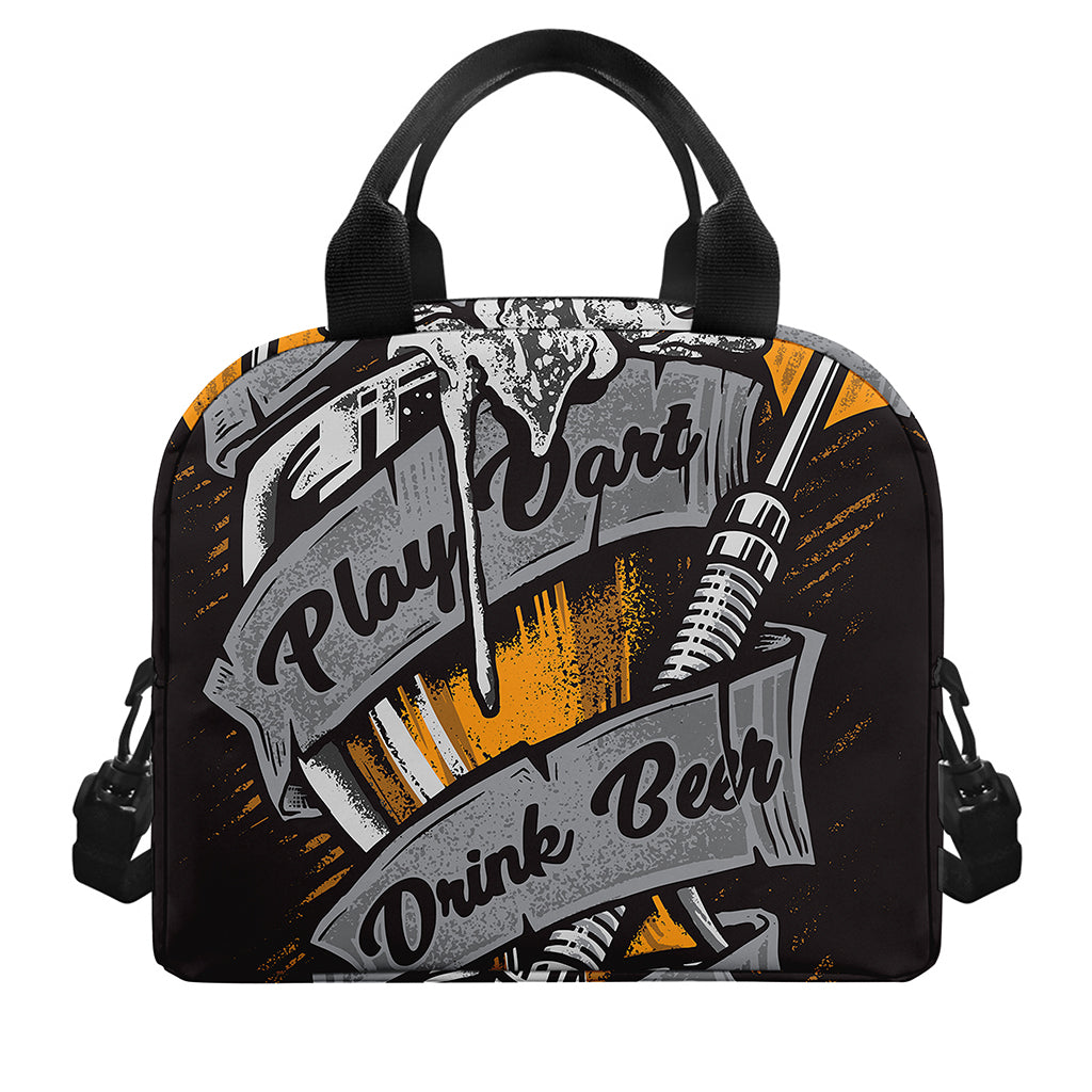 Play Dart Drink Beer Print Insulated Lunch Bag
