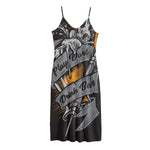 Play Dart Drink Beer Print Jersey Midi Cami Dress