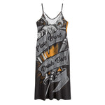 Play Dart Drink Beer Print Jersey Midi Cami Dress
