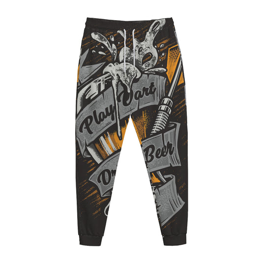 Play Dart Drink Beer Print Jogger Pants