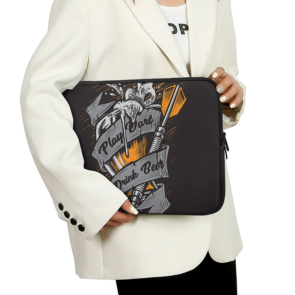 Play Dart Drink Beer Print Laptop Sleeve
