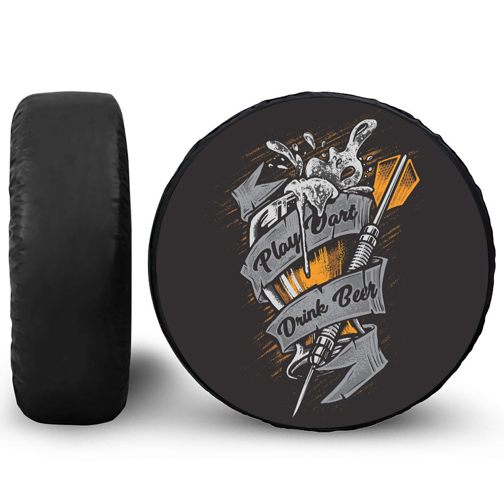 Play Dart Drink Beer Print Leather Spare Tire Cover