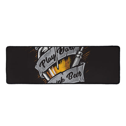 Play Dart Drink Beer Print Long Kitchen Mat