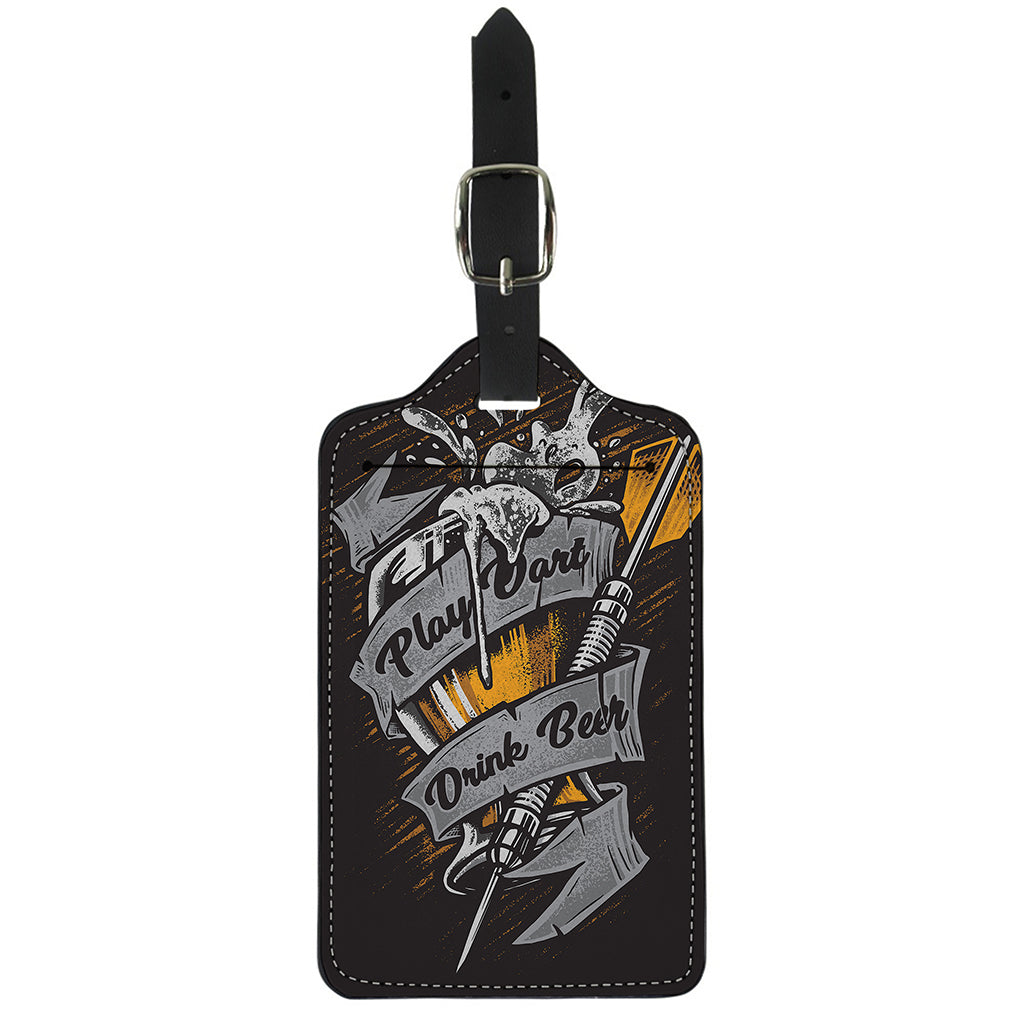 Play Dart Drink Beer Print Luggage Tag