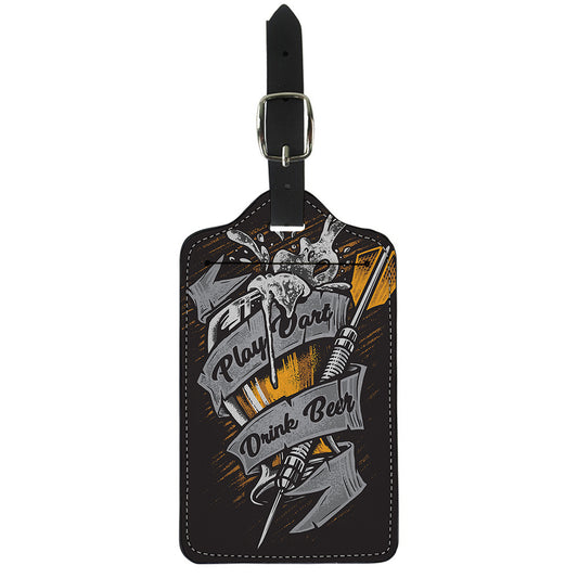 Play Dart Drink Beer Print Luggage Tag