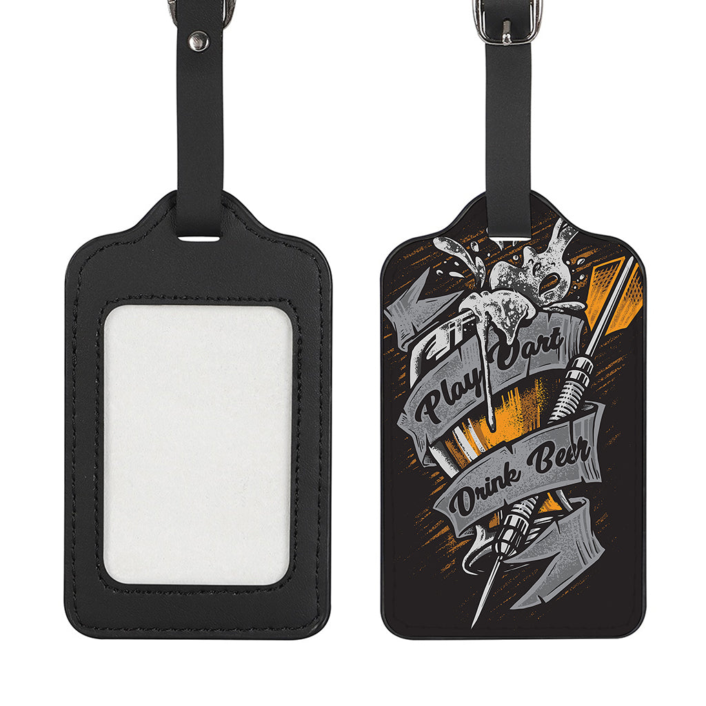 Play Dart Drink Beer Print Luggage Tag