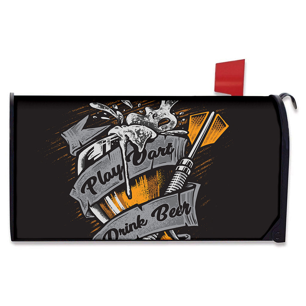 Play Dart Drink Beer Print Mailbox Cover