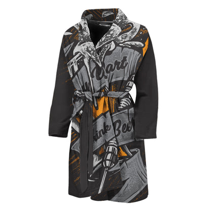 Play Dart Drink Beer Print Men's Bathrobe