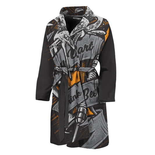 Play Dart Drink Beer Print Men's Bathrobe