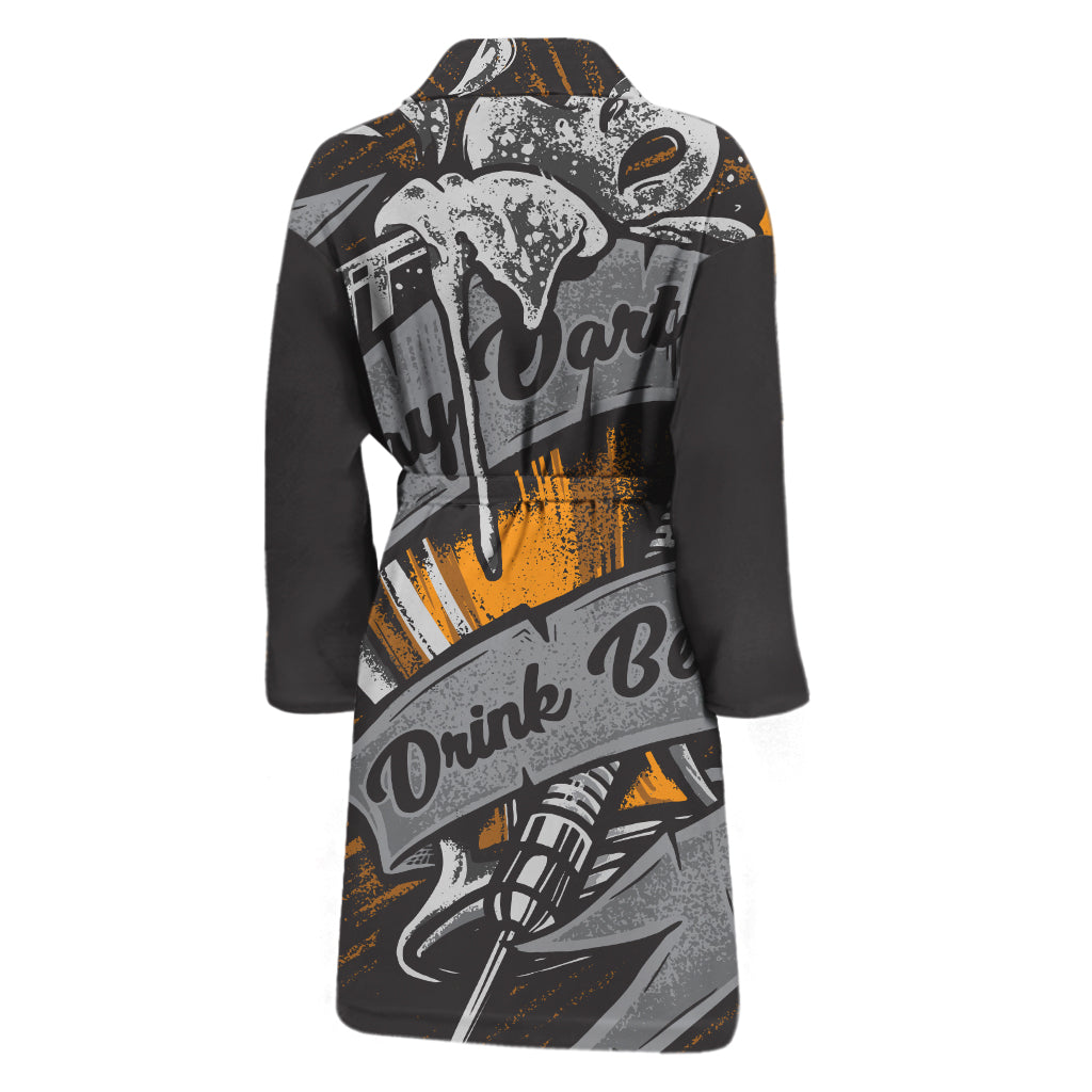 Play Dart Drink Beer Print Men's Bathrobe