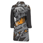 Play Dart Drink Beer Print Men's Bathrobe
