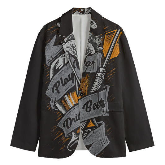 Play Dart Drink Beer Print Men's Blazer
