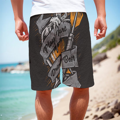 Play Dart Drink Beer Print Men's Cargo Shorts