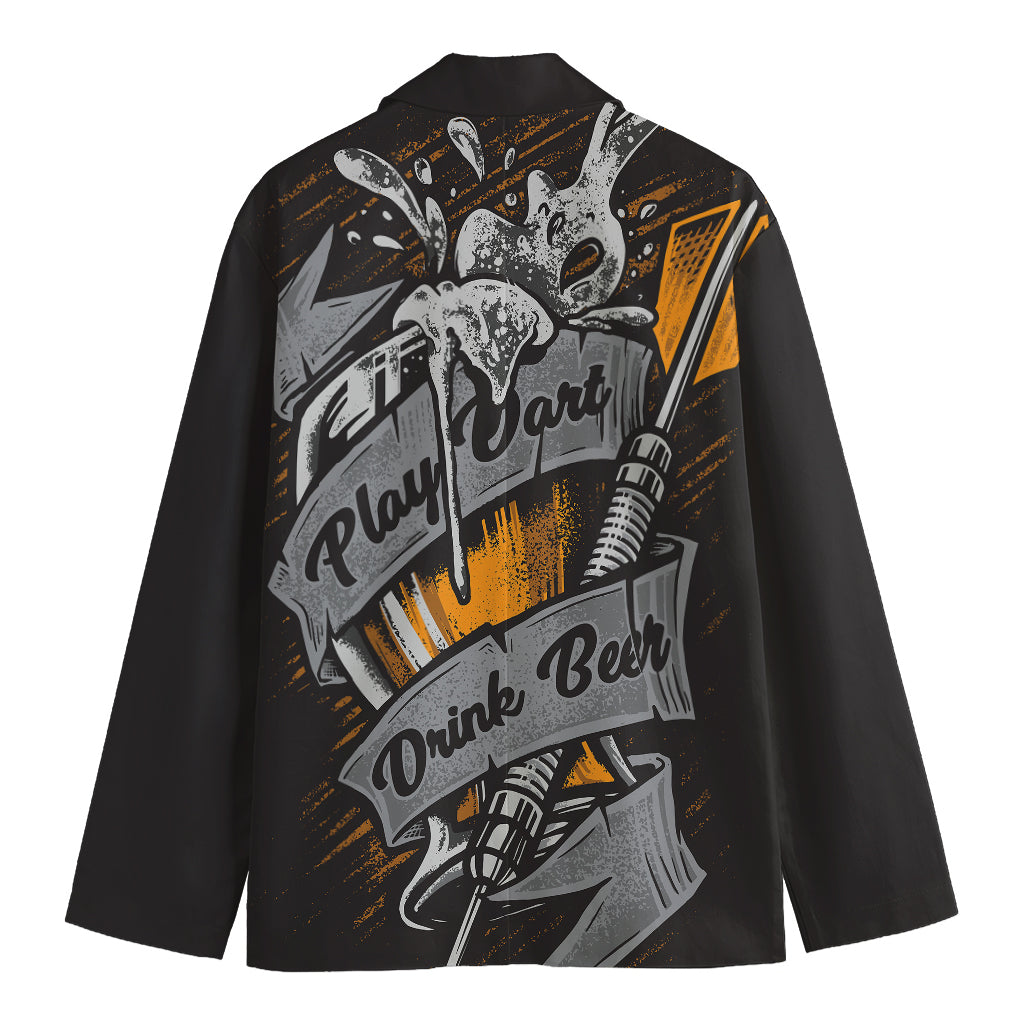 Play Dart Drink Beer Print Men's Cotton Blazer
