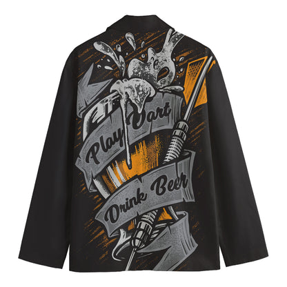 Play Dart Drink Beer Print Men's Cotton Blazer