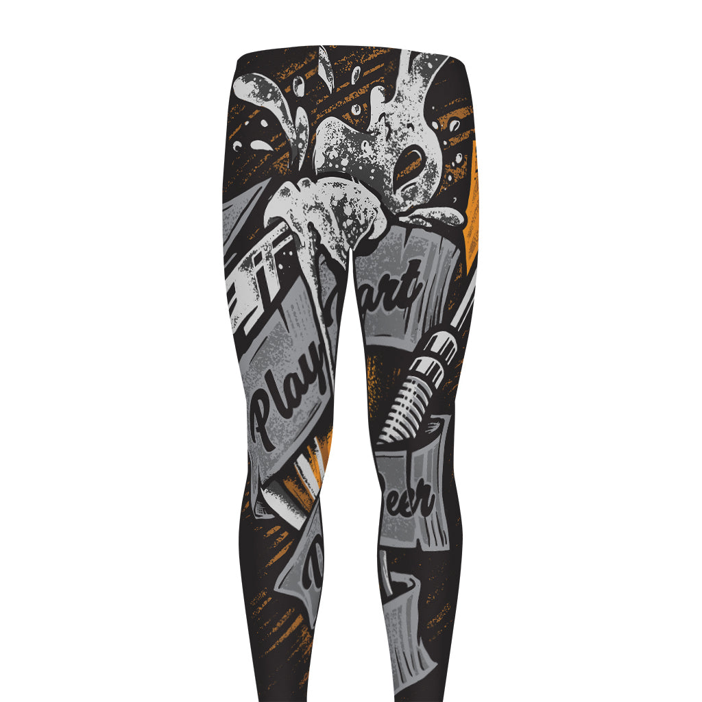 Play Dart Drink Beer Print Men's leggings