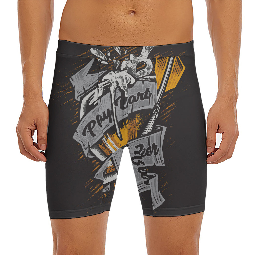 Play Dart Drink Beer Print Men's Long Boxer Briefs