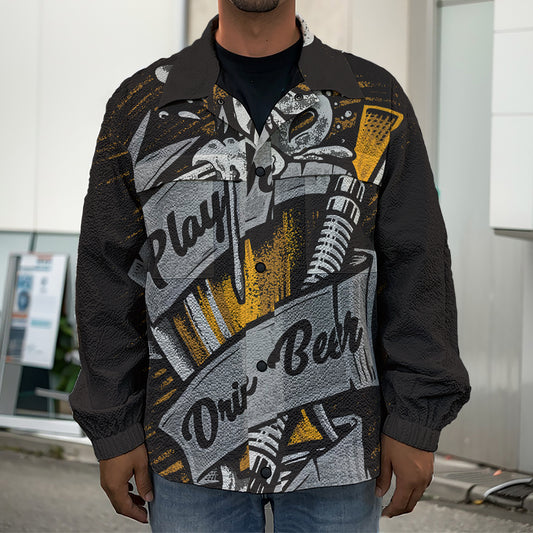 Play Dart Drink Beer Print Men's Shirt Jacket