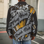 Play Dart Drink Beer Print Men's Shirt Jacket