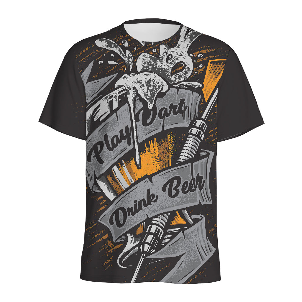 Play Dart Drink Beer Print Men's Sports T-Shirt