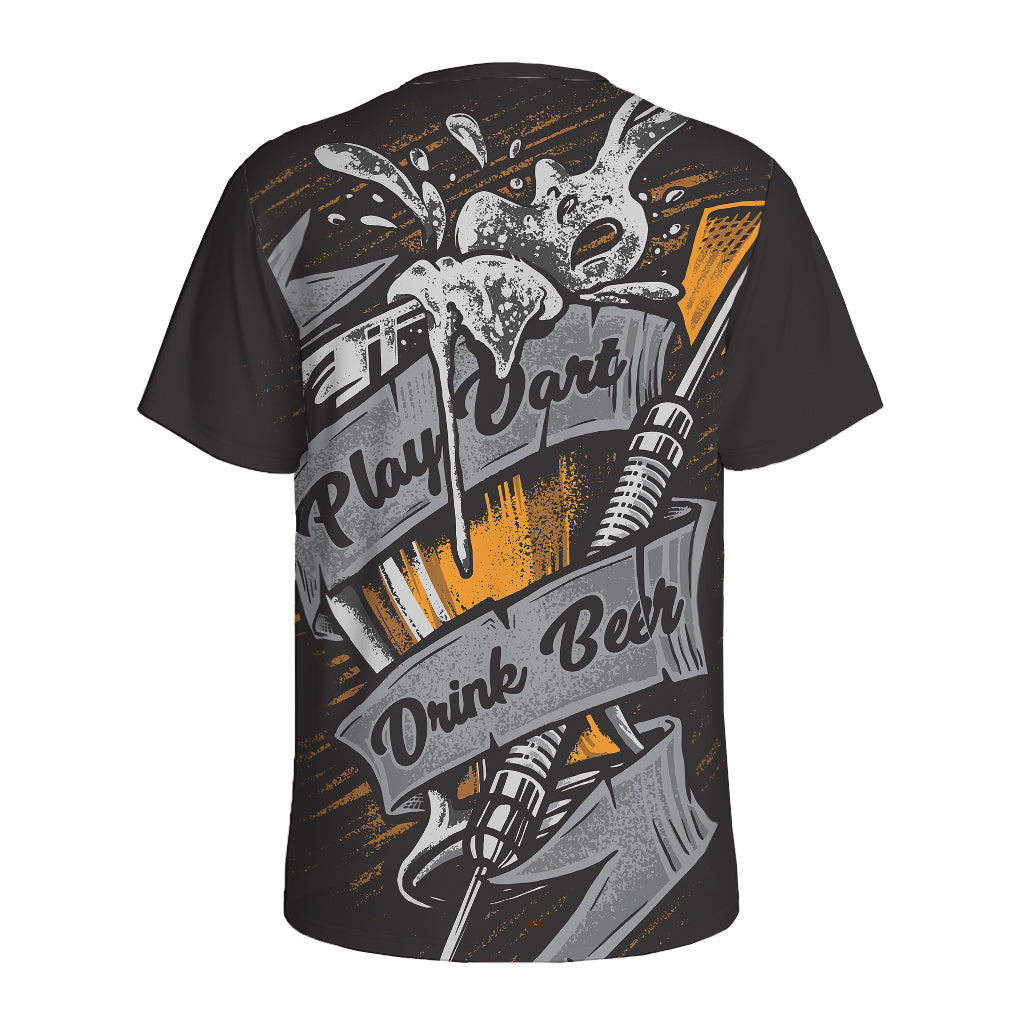 Play Dart Drink Beer Print Men's Sports T-Shirt