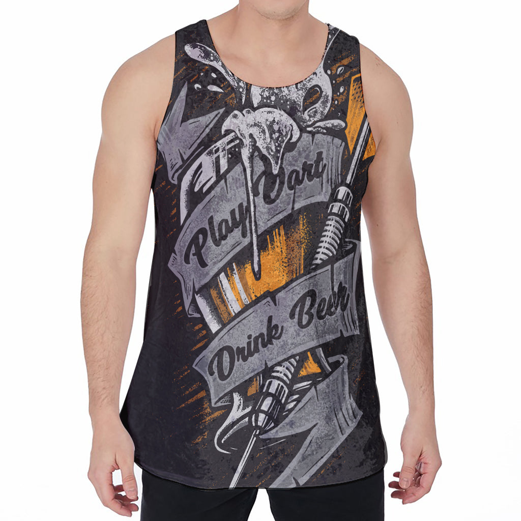 Play Dart Drink Beer Print Men's Velvet Tank Top