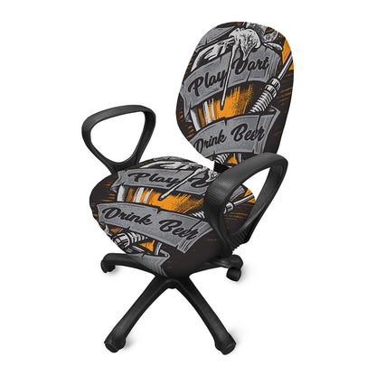 Play Dart Drink Beer Print Office Chair Cover