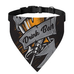 Play Dart Drink Beer Print Over The Collar Dog Bandana