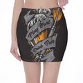Play Dart Drink Beer Print Pencil Mini Skirt