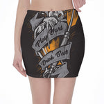 Play Dart Drink Beer Print Pencil Mini Skirt