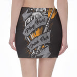 Play Dart Drink Beer Print Pencil Mini Skirt