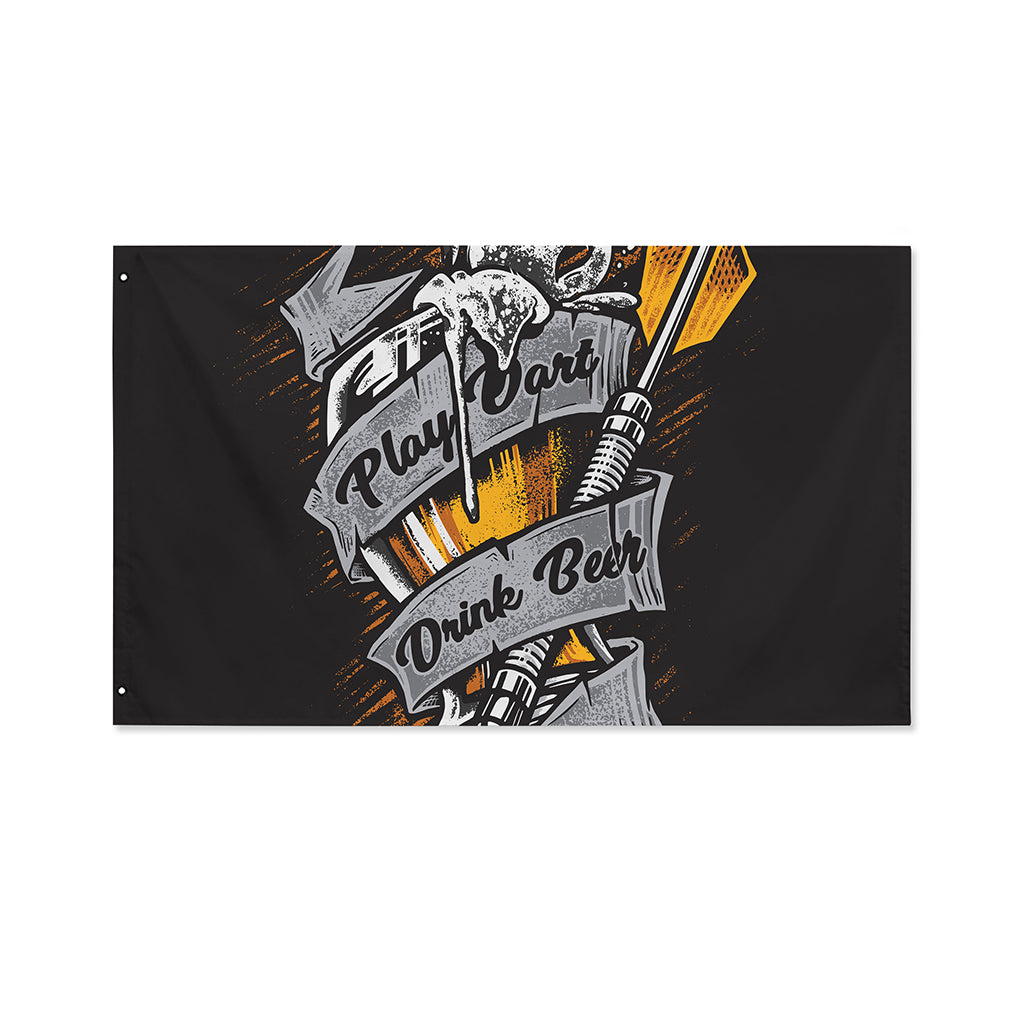 Play Dart Drink Beer Print Polyester Flag