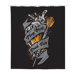 Play Dart Drink Beer Print Polyester Shower Curtain